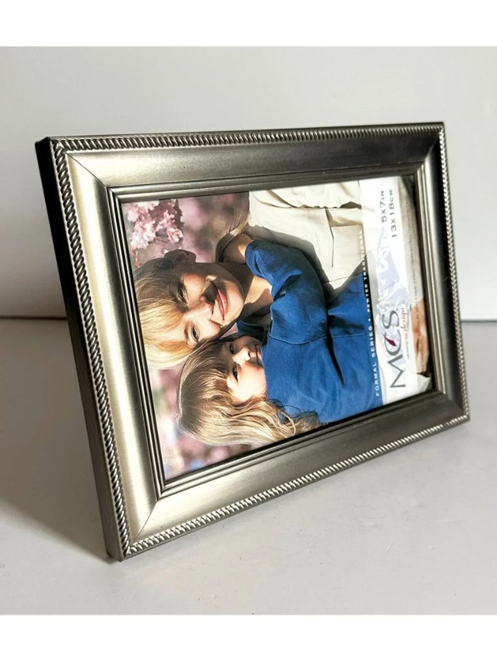 MCS Formal Series Pewter 5x7 Picture Frame Traditional Rope Border Tabletop NWT